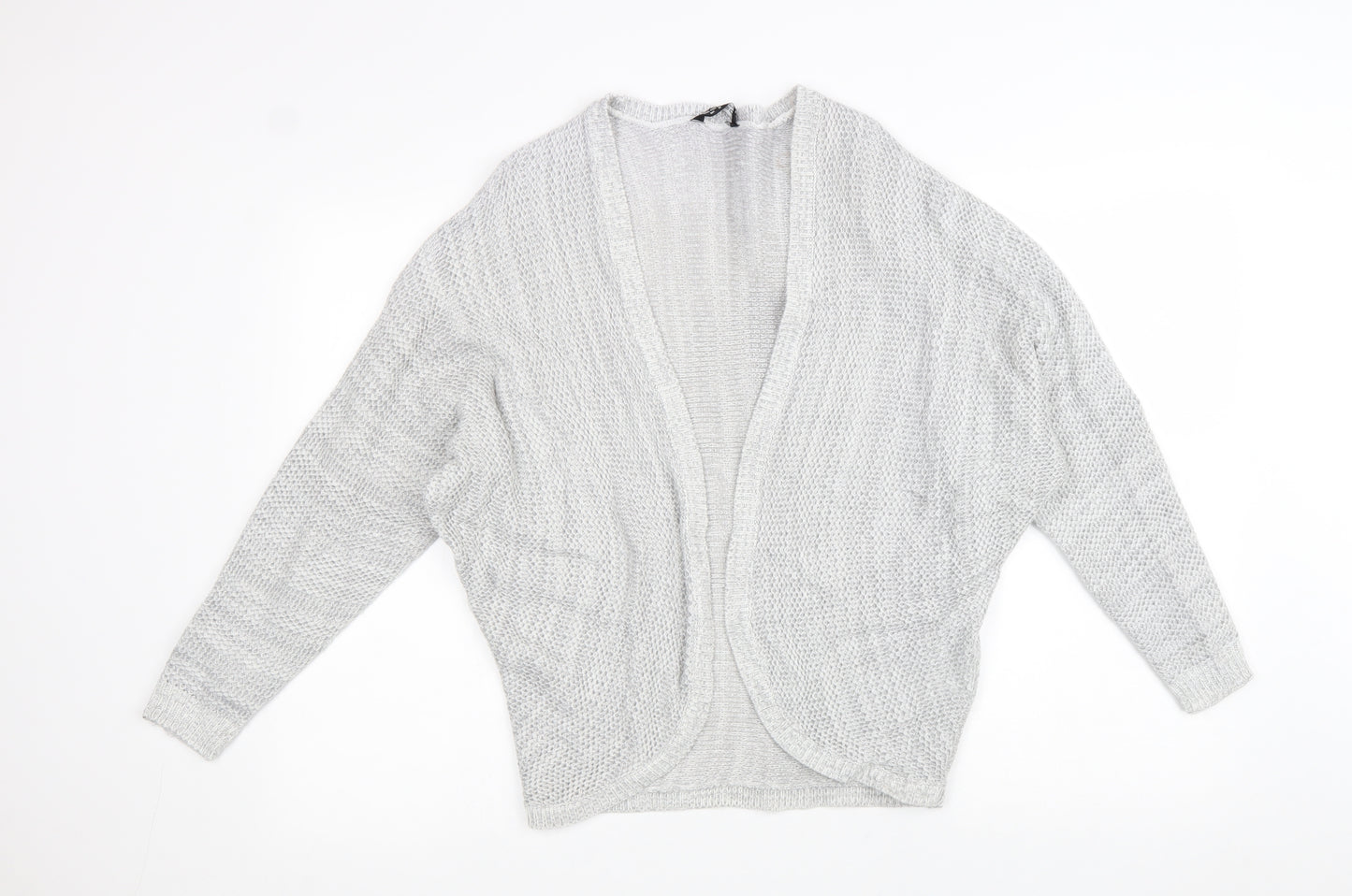 Select Womens Grey V-Neck Acrylic Cardigan Jumper Size 8