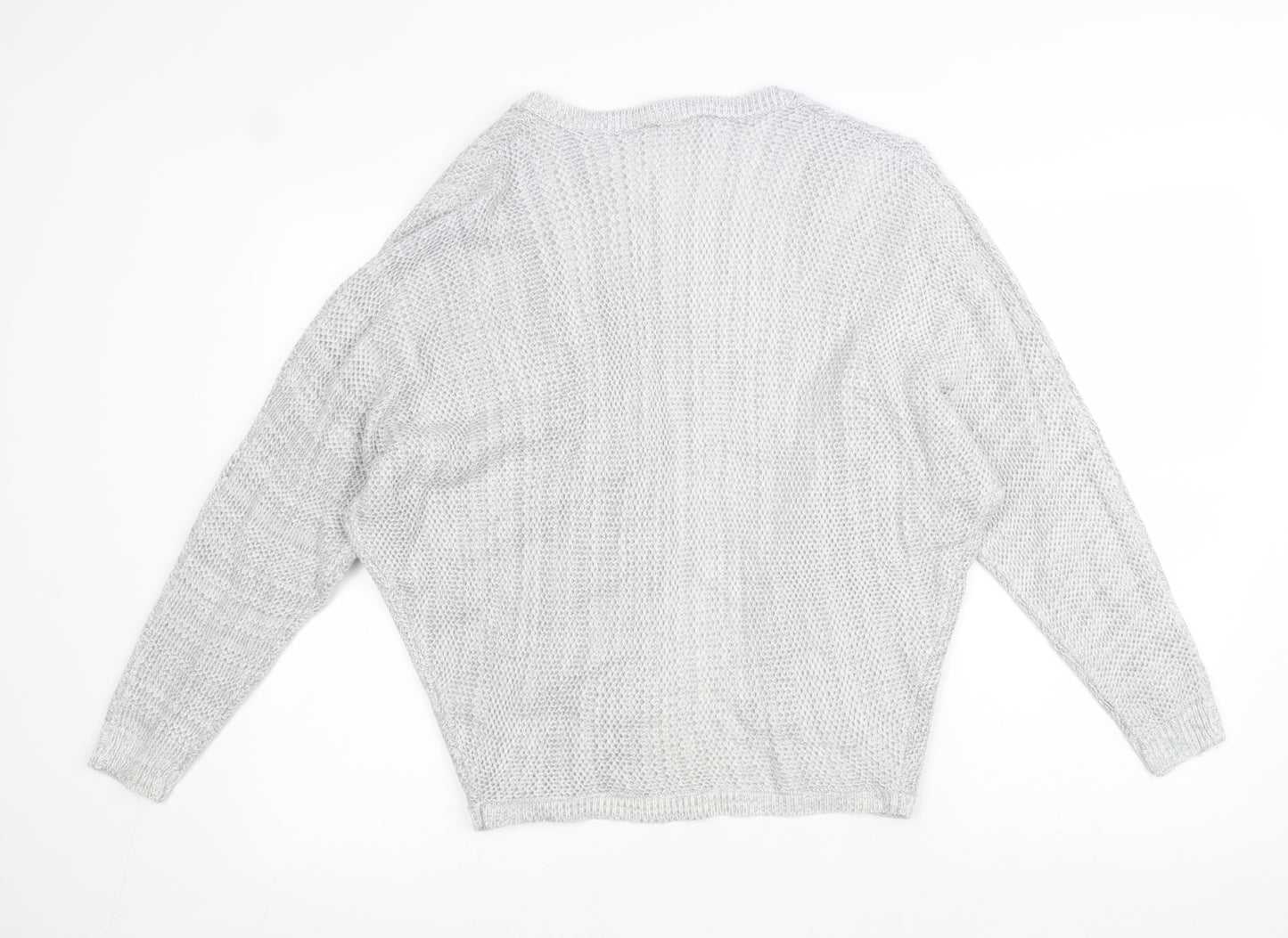 Select Womens Grey V-Neck Acrylic Cardigan Jumper Size 8