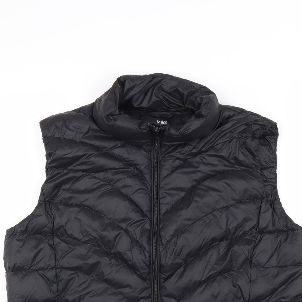 Marks and Spencer Womens Black Gilet Jacket Size 12 Zip