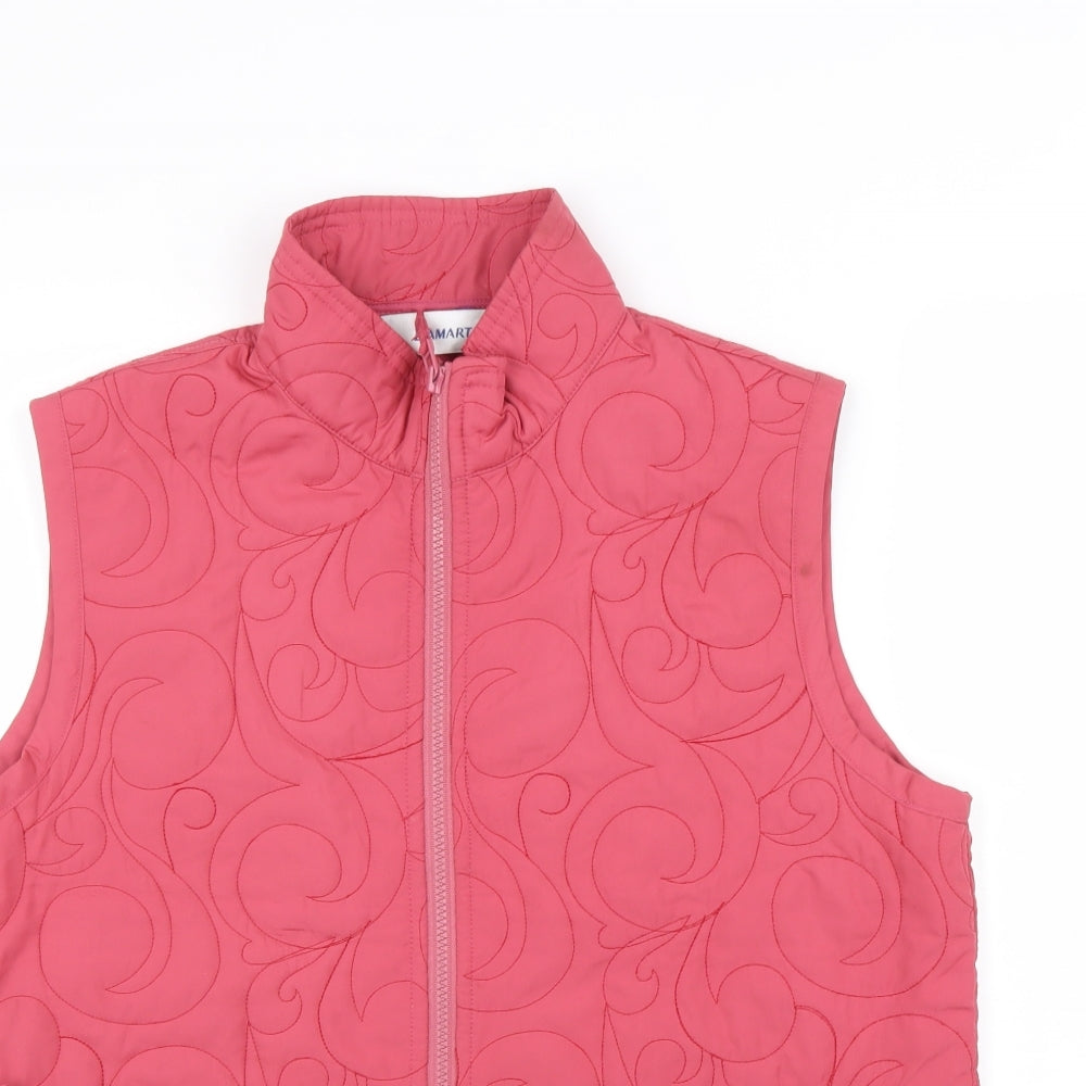 Damart Womens Pink Gilet Jacket Size 16 Zip