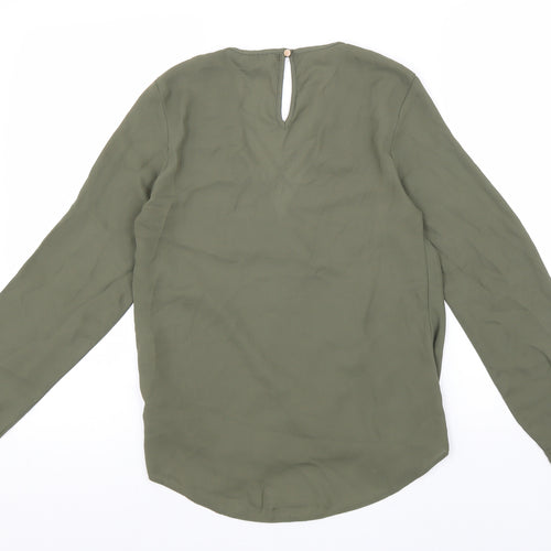 New Look Womens Green Polyester Basic Blouse Size 8 V-Neck