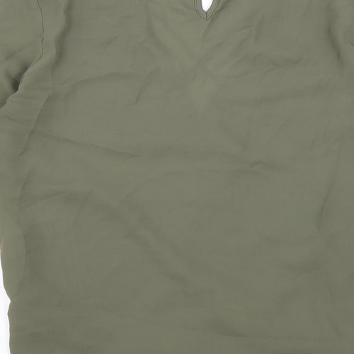New Look Womens Green Polyester Basic Blouse Size 8 V-Neck