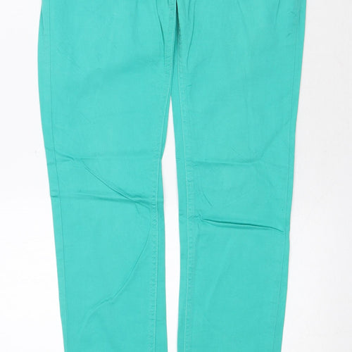 By Sasha Womens Green Cotton Skinny Jeans Size 8 Regular Zip