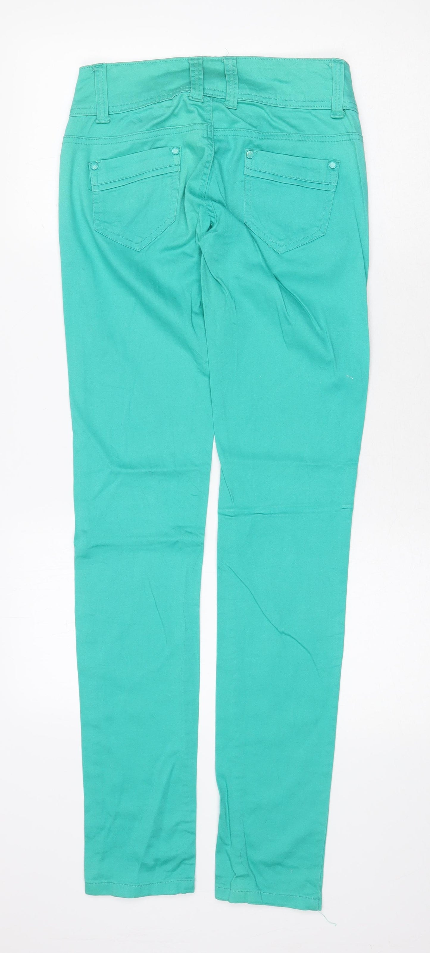 By Sasha Womens Green Cotton Skinny Jeans Size 8 Regular Zip