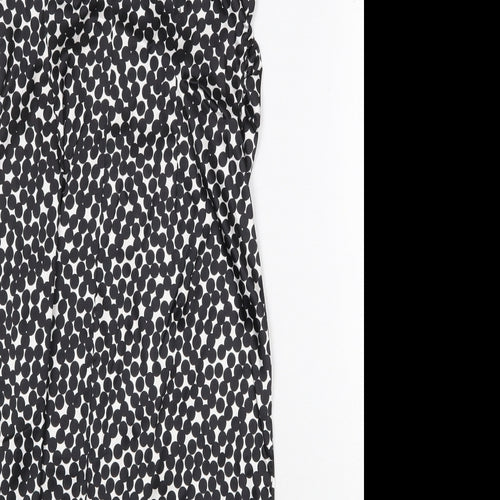 NW Collections Womens Black Geometric Polyester Pencil Dress Size 6 V-Neck Pullover