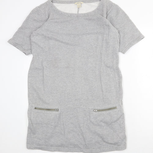 G.H. Bass & Co. Womens Grey 100% Cotton Shift Size M Boat Neck Pullover