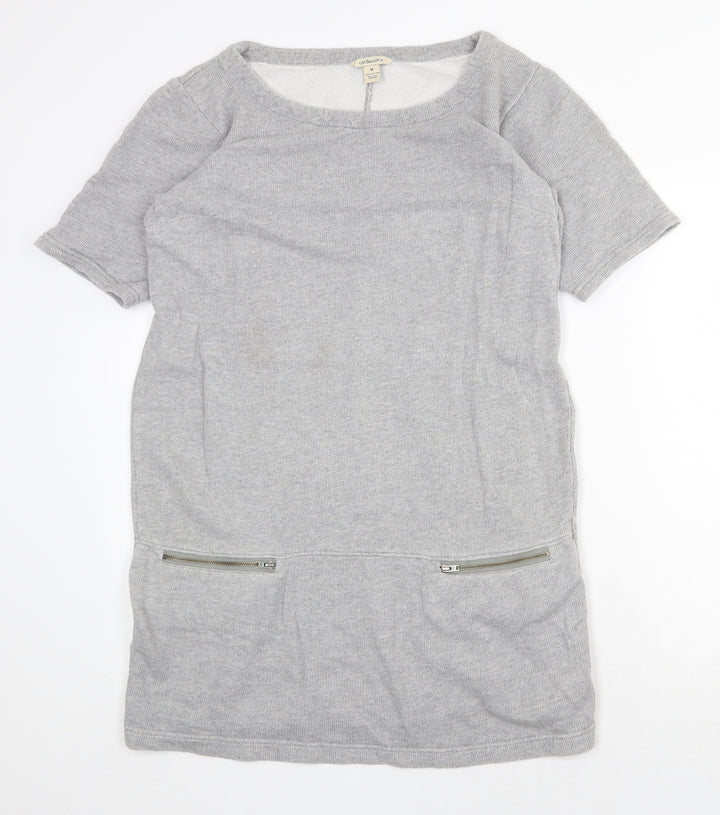 G.H. Bass & Co. Womens Grey 100% Cotton Shift Size M Boat Neck Pullover