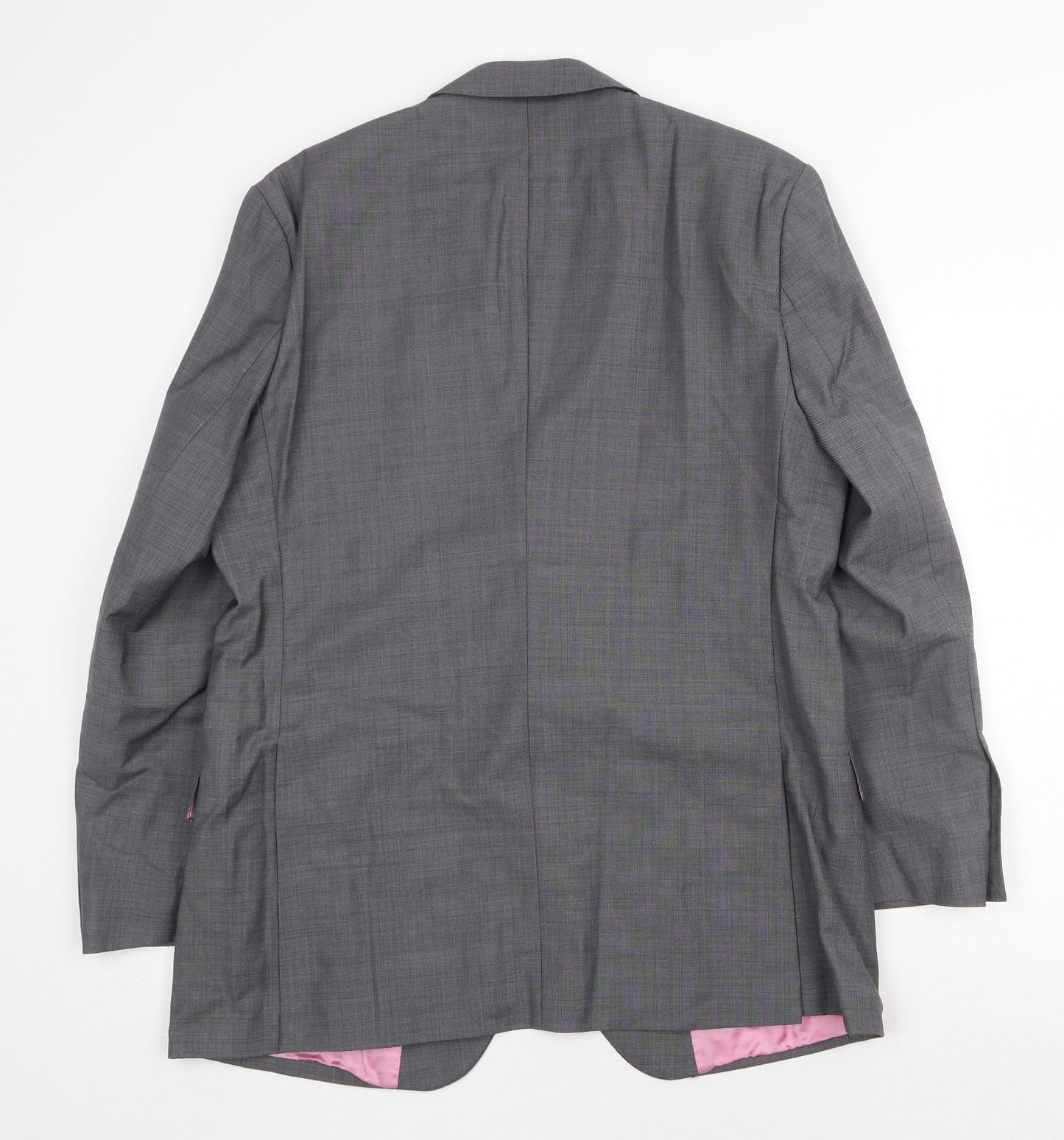 Aspen & Court Mens Grey Wool Jacket Suit Jacket Size 42 Regular
