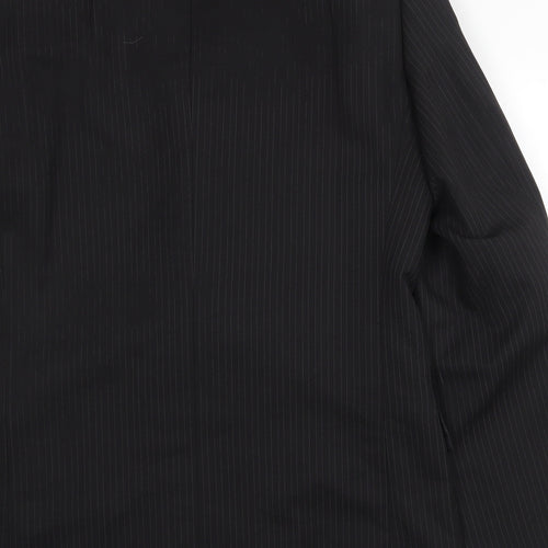 Taylor & Wright Mens Black Striped Polyester Jacket Suit Jacket Size 40 Regular