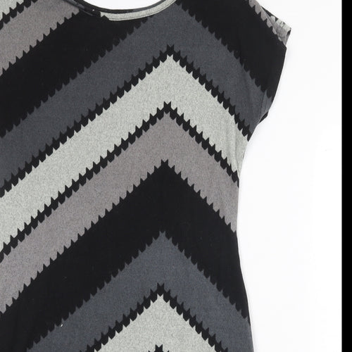 New York Laundry Womens Grey Geometric Polyester T-Shirt Dress Size S Boat Neck Pullover