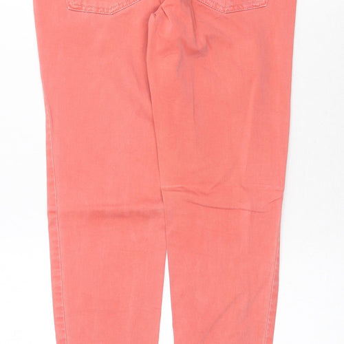 Zara Womens Pink Cotton Skinny Jeans Size 6 Regular Zip