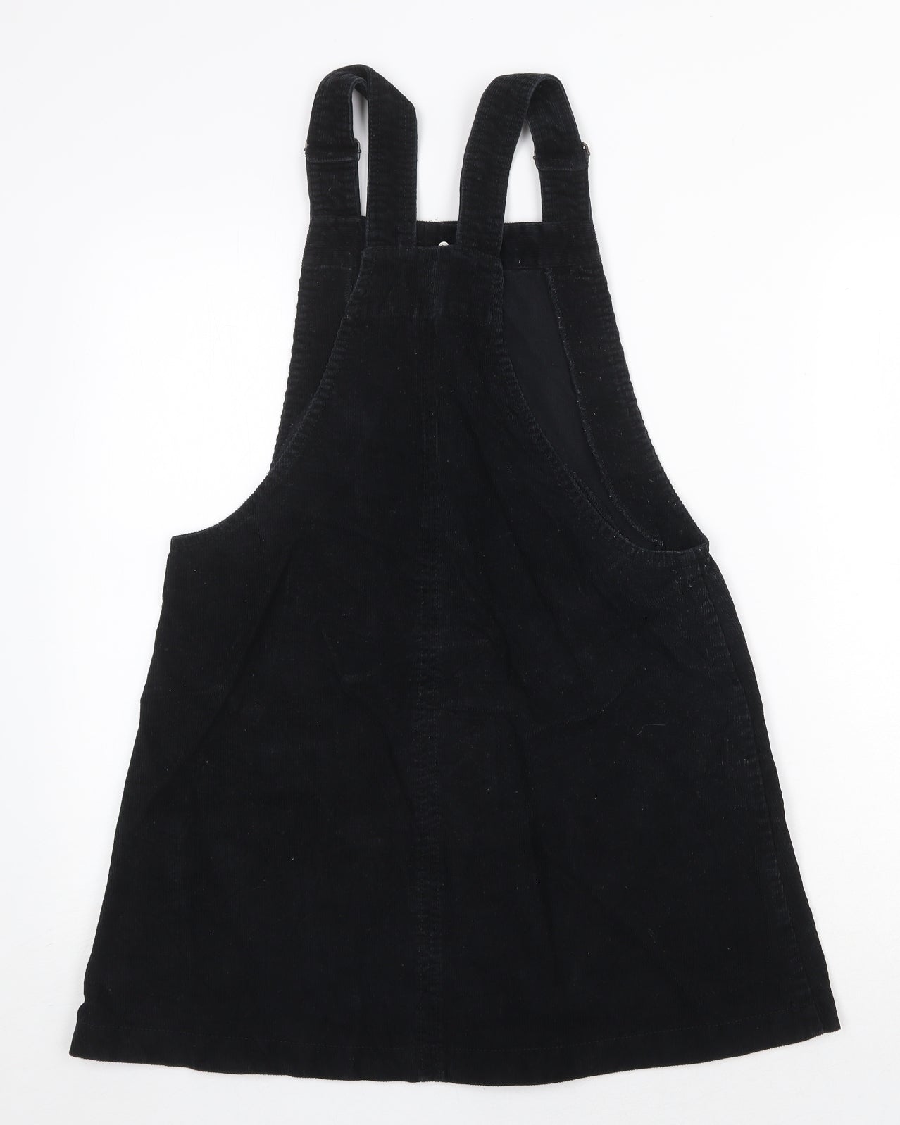 Cooperative Womens Black 100% Cotton Pinafore/Dungaree Dress Size S Square Neck Buckle