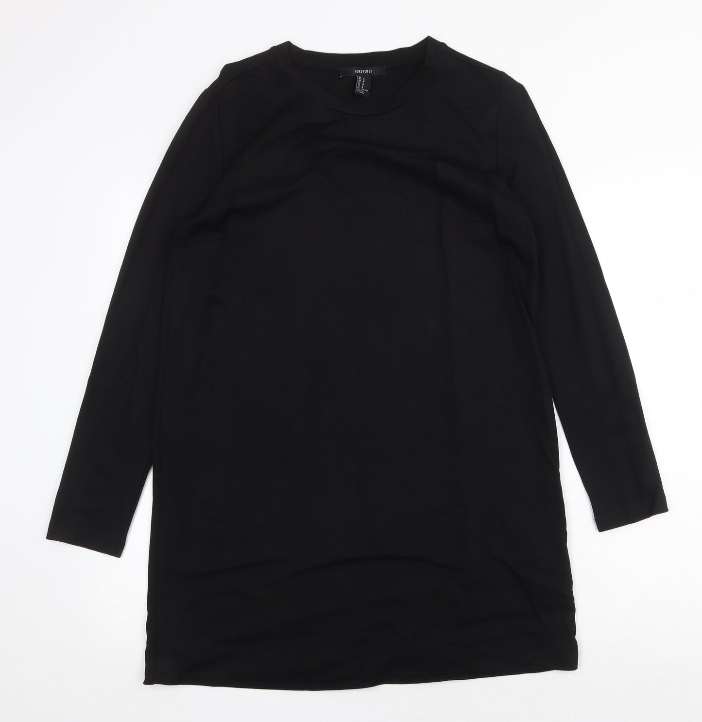 FOREVER 21 Womens Black Cotton Shift Size M Scoop Neck Pullover