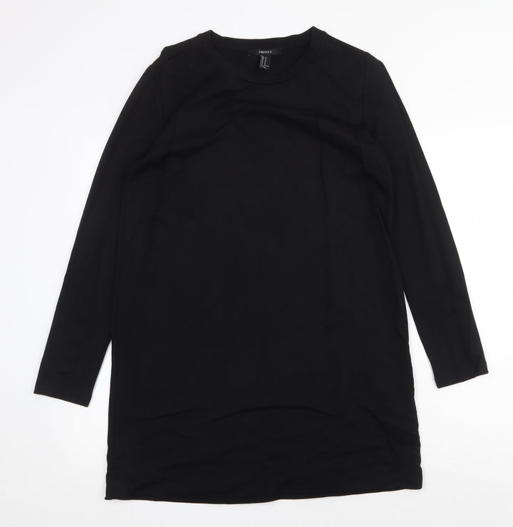 FOREVER 21 Womens Black Cotton Shift Size M Scoop Neck Pullover