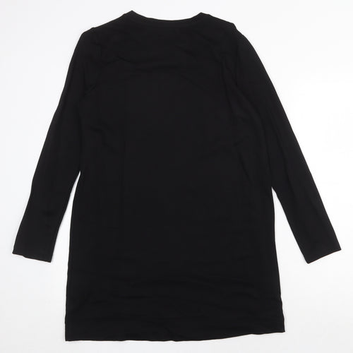 FOREVER 21 Womens Black Cotton Shift Size M Scoop Neck Pullover