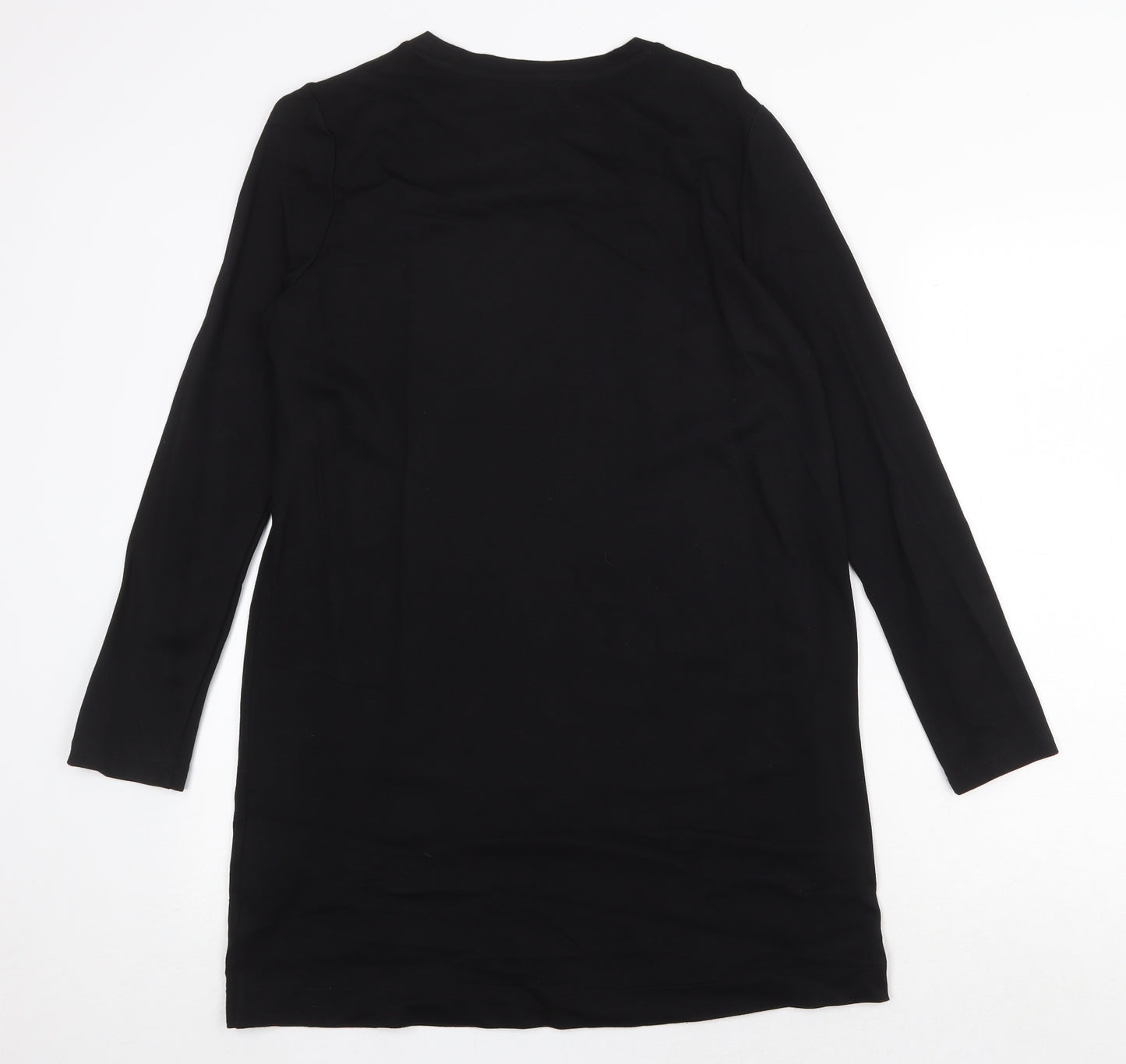 FOREVER 21 Womens Black Cotton Shift Size M Scoop Neck Pullover