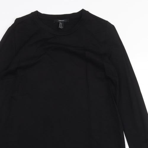 FOREVER 21 Womens Black Cotton Shift Size M Scoop Neck Pullover