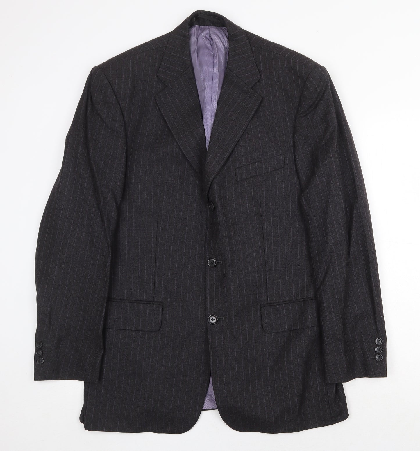 West Brook Mens Grey Striped Wool Jacket Suit Jacket Size 40 Regular