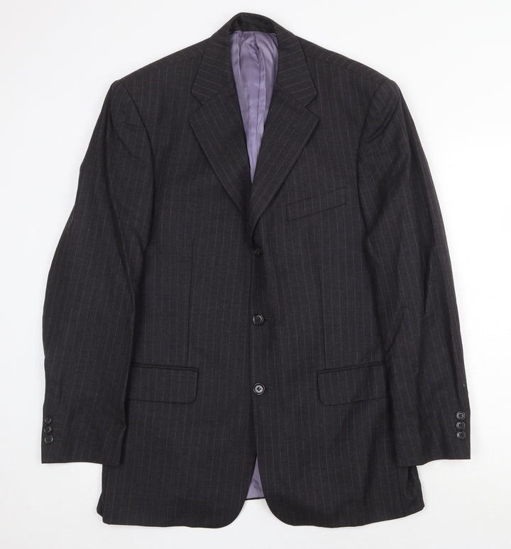 West Brook Mens Grey Striped Wool Jacket Suit Jacket Size 40 Regular