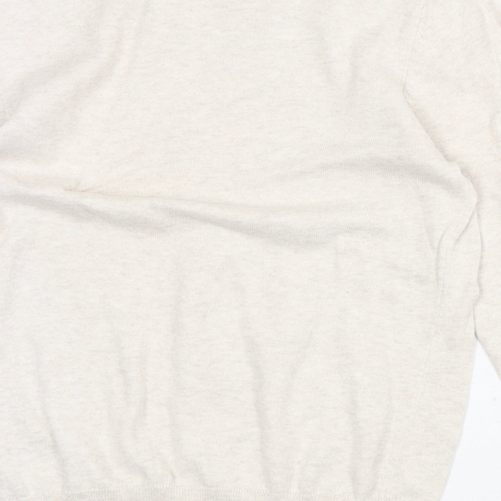 Red Herring Womens Beige Round Neck 100% Cotton Pullover Jumper Size 12