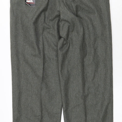 Hilt Mens Green Wool Dress Pants Trousers Size 34 in Regular Zip