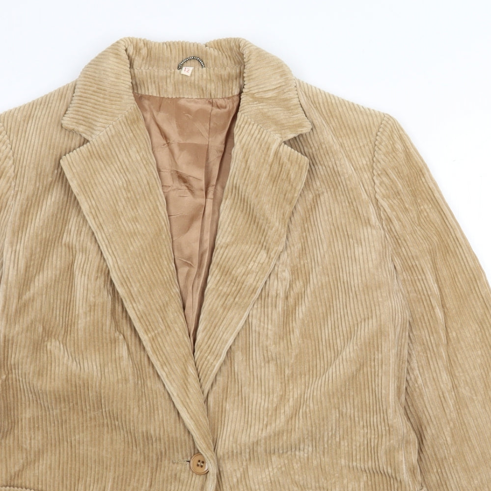 Mail Sale Womens Beige Jacket Blazer Size 12 Button