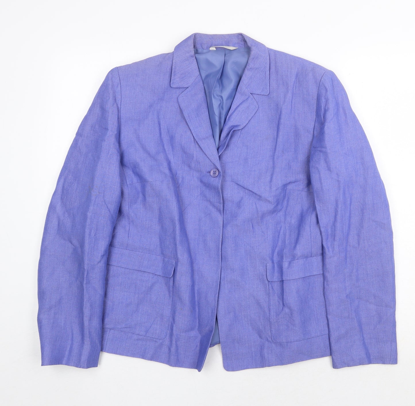 Marks and Spencer Womens Purple Jacket Blazer Size 12 Button