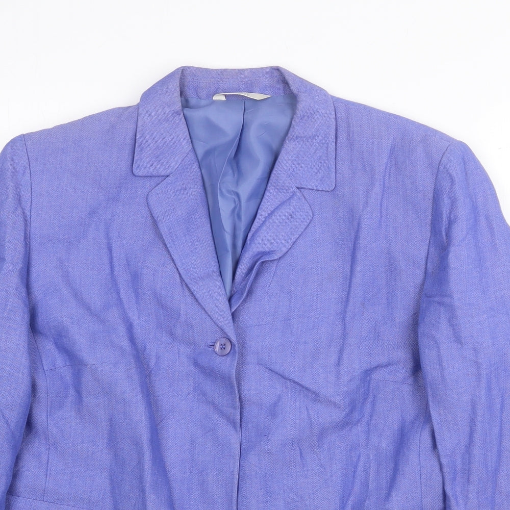 Marks and Spencer Womens Purple Jacket Blazer Size 12 Button
