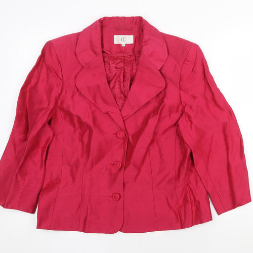 CC Womens Red Jacket Blazer Size 14 Button