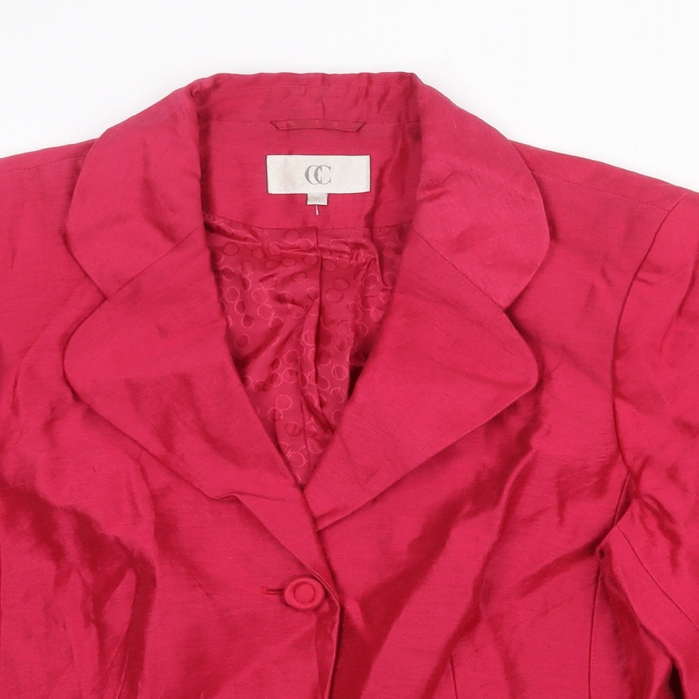 CC Womens Red Jacket Blazer Size 14 Button