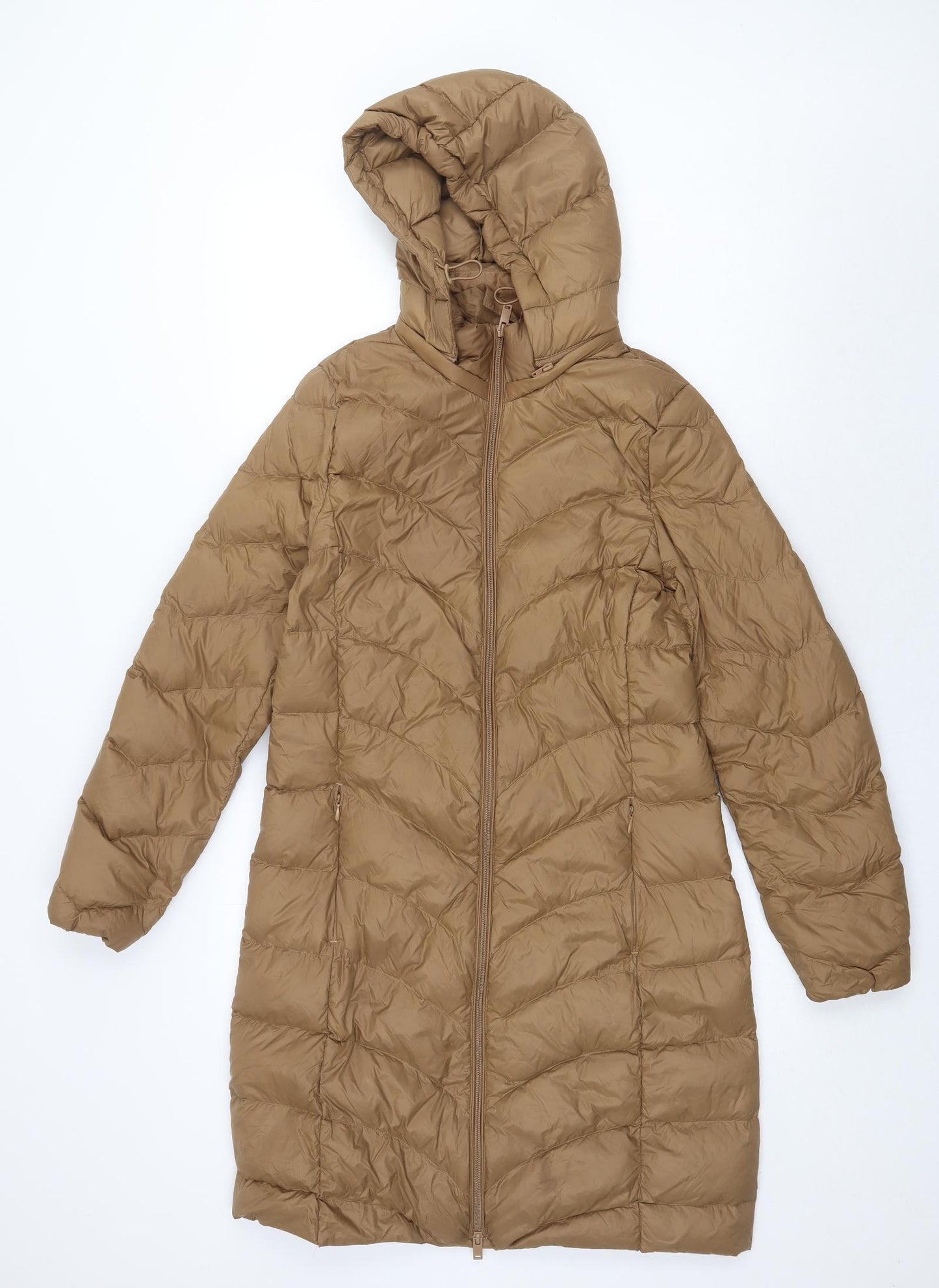 Marks and Spencer Womens Beige Puffer Jacket Coat Size 10 Zip