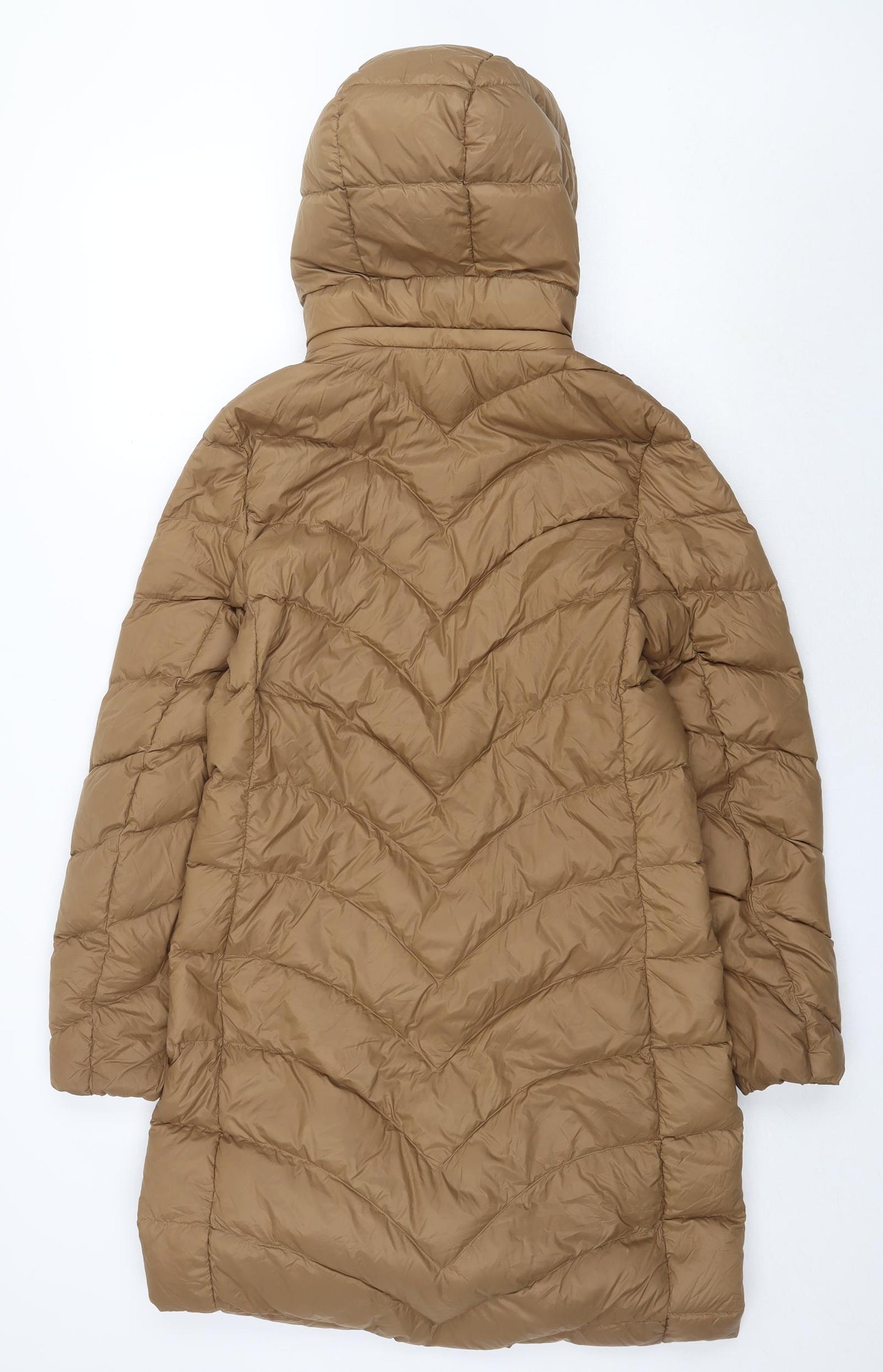 Marks and Spencer Womens Beige Puffer Jacket Coat Size 10 Zip