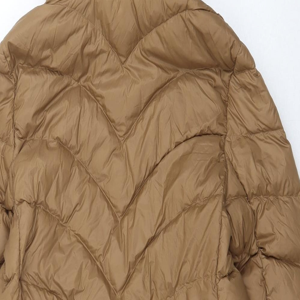 Marks and Spencer Womens Beige Puffer Jacket Coat Size 10 Zip