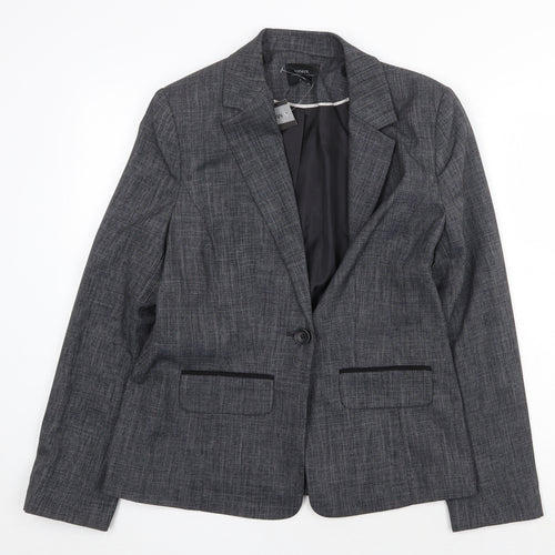 Papaya Womens Grey Jacket Blazer Size 12 Button