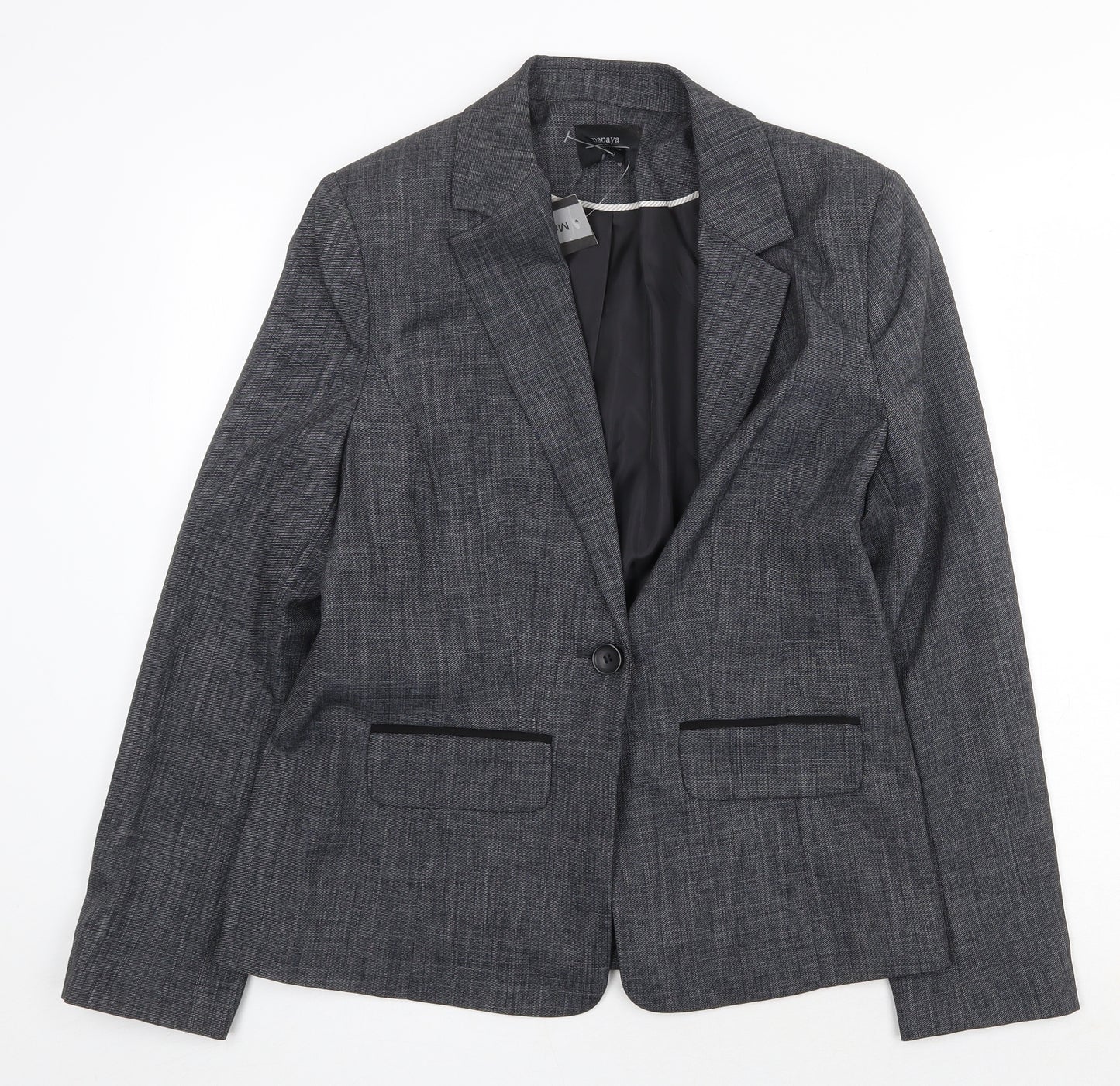 Papaya Womens Grey Jacket Blazer Size 12 Button
