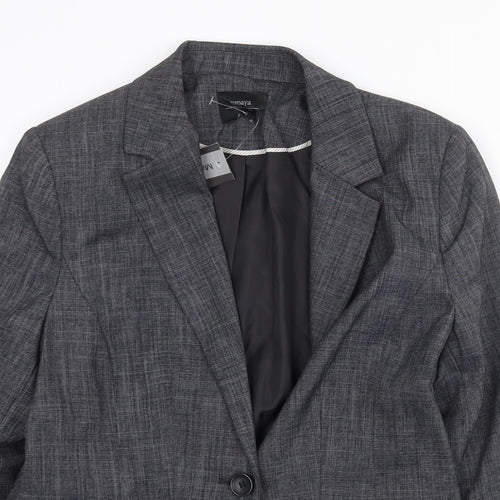 Papaya Womens Grey Jacket Blazer Size 12 Button