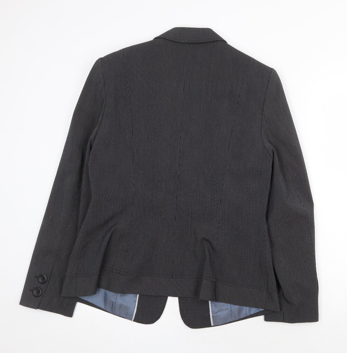 NEXT Womens Grey Striped Jacket Blazer Size 10 Button