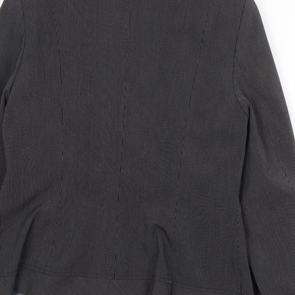NEXT Womens Grey Striped Jacket Blazer Size 10 Button