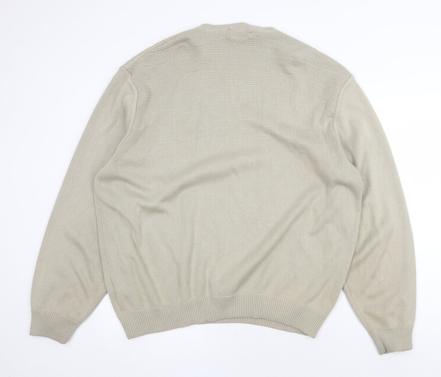 Marks and Spencer Womens Beige V-Neck Acrylic Pullover Jumper Size 2XL