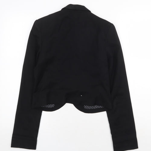 H&M Womens Black Polka Dot Jacket Size 8 Button