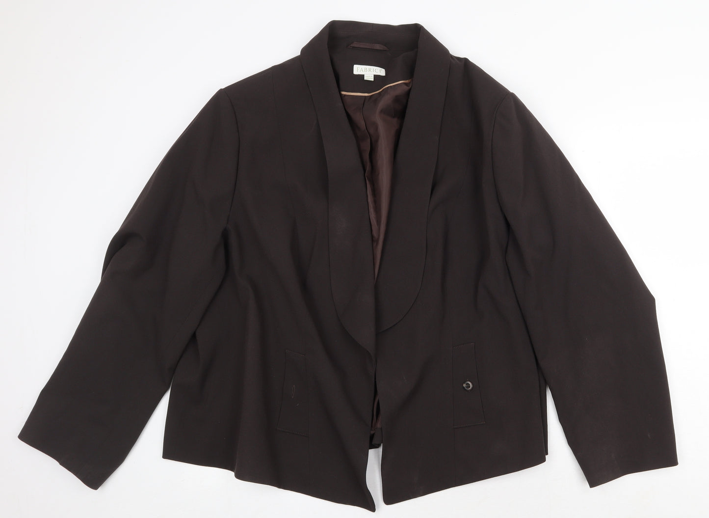 Fabrici Womens Brown Jacket Blazer Size 28 Hook & Eye