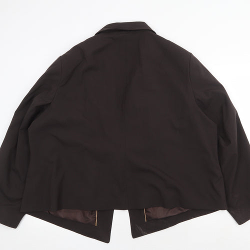 Fabrici Womens Brown Jacket Blazer Size 28 Hook & Eye