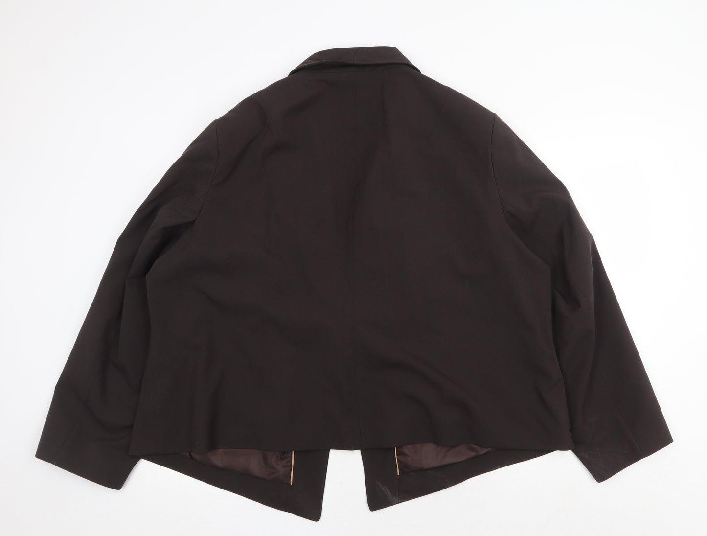 Fabrici Womens Brown Jacket Blazer Size 28 Hook & Eye