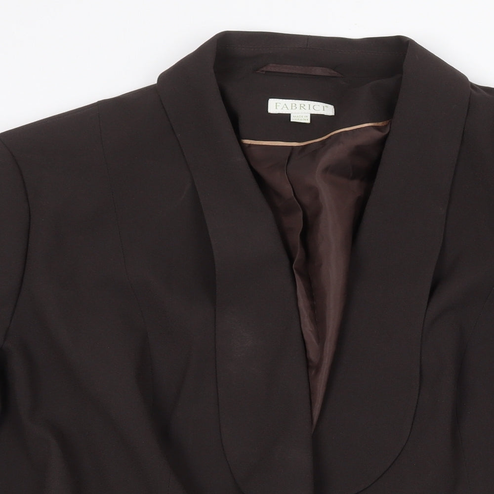 Fabrici Womens Brown Jacket Blazer Size 28 Hook & Eye