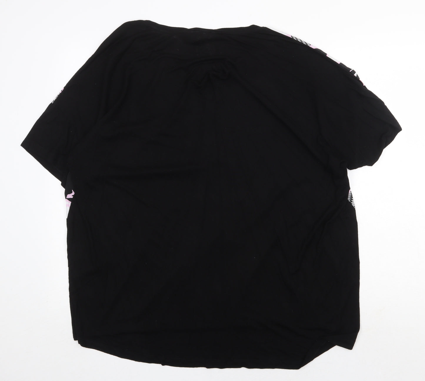 Label Be Womens Black Geometric Polyester Basic Blouse Size 24 Round Neck