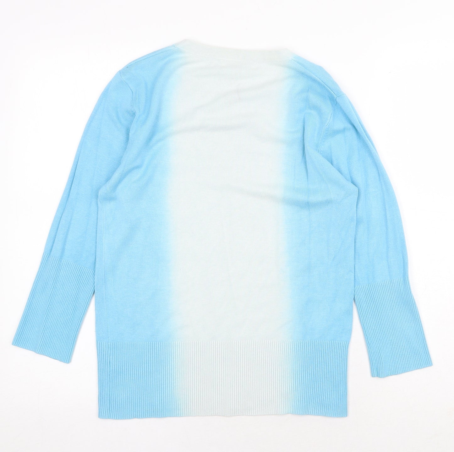 Editions Womens Blue Round Neck Viscose Pullover Jumper Size 12