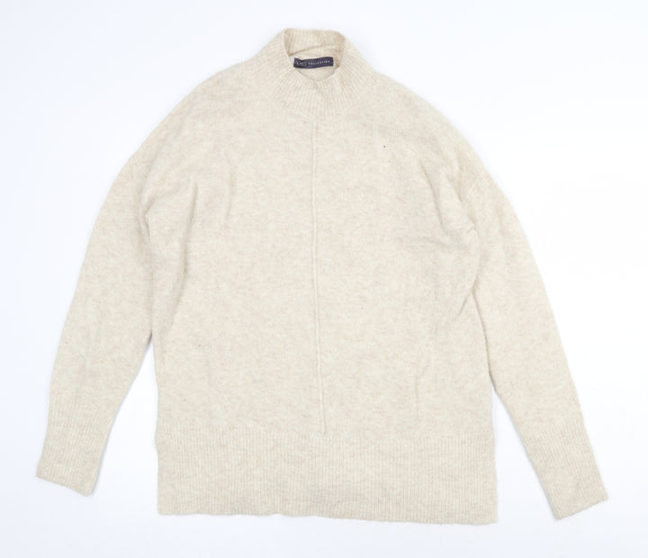 Garfield & Marks Womens Beige High Neck Acrylic Pullover Jumper Size M