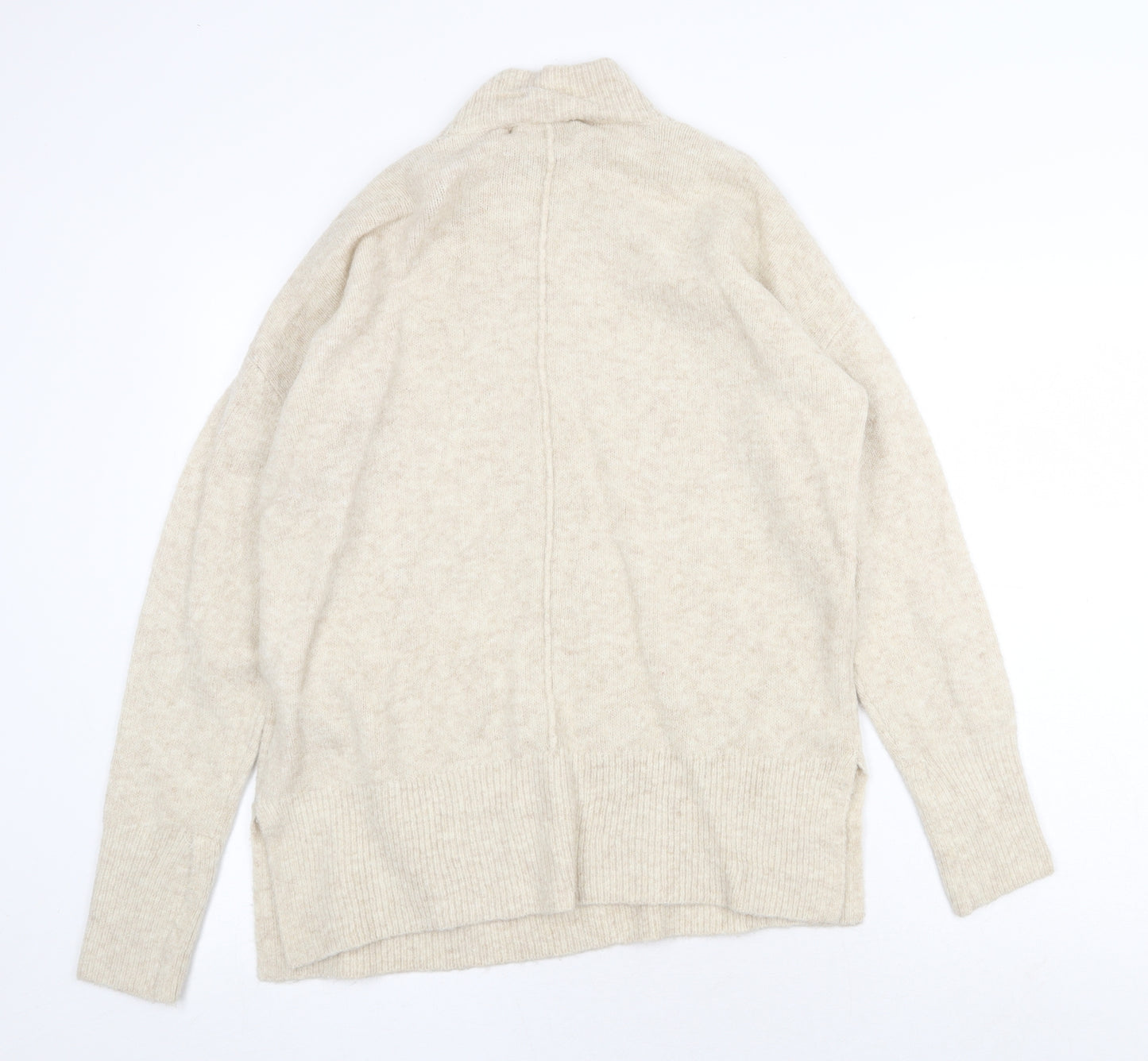 Garfield & Marks Womens Beige High Neck Acrylic Pullover Jumper Size M