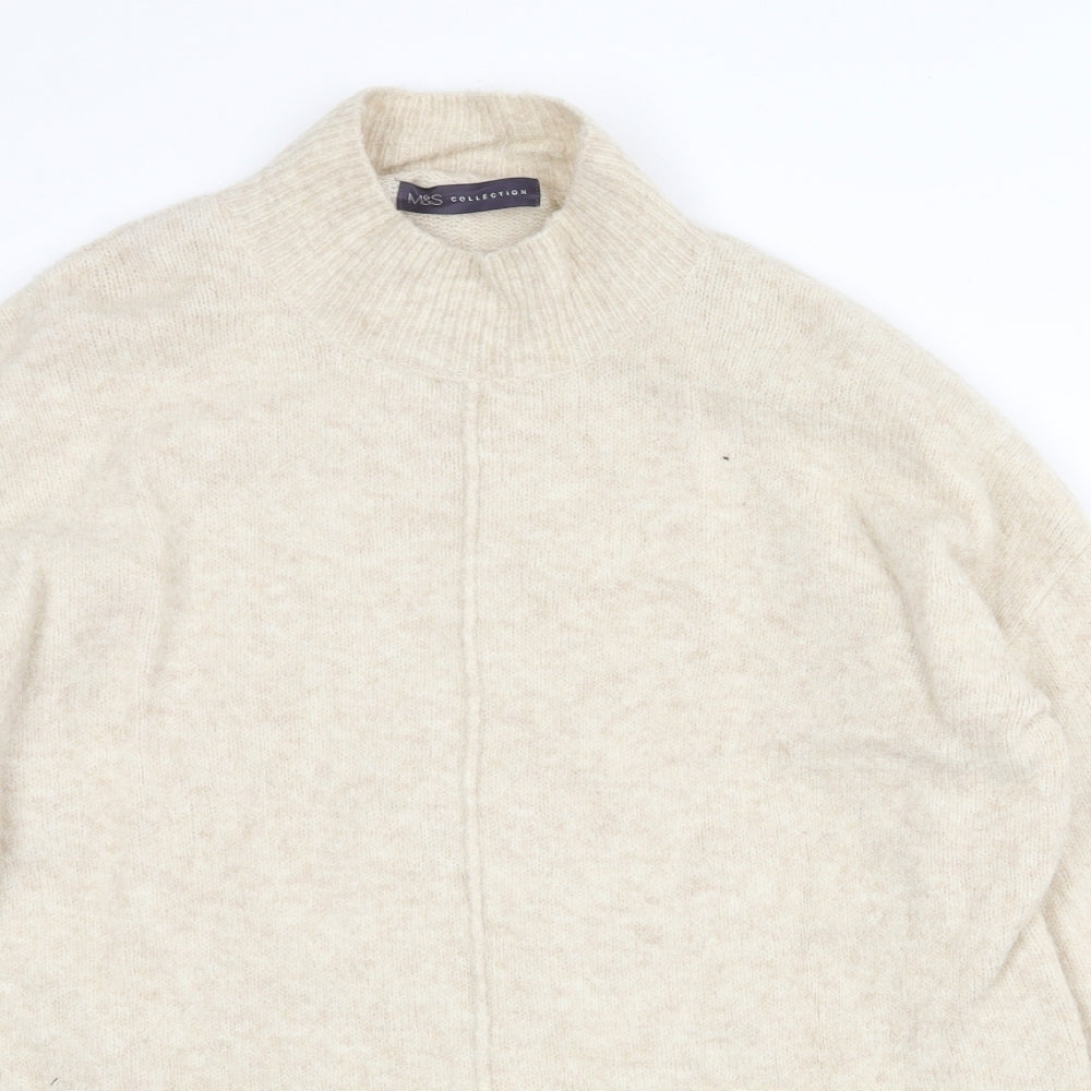 Garfield & Marks Womens Beige High Neck Acrylic Pullover Jumper Size M
