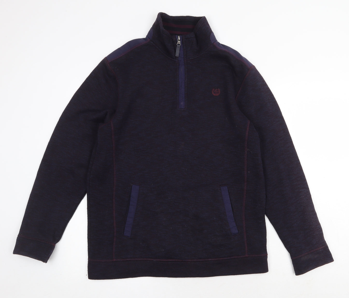 Easy Mens Blue Polyester Pullover Sweatshirt Size S